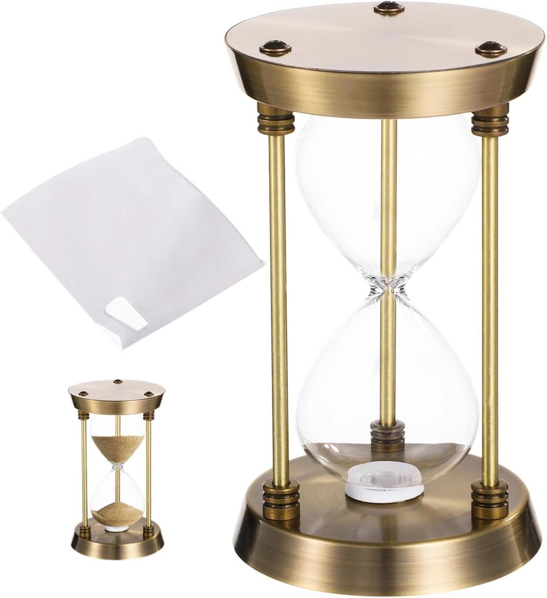 Lege zandloper - Vulbare timer - Decoratief display - Doe-het-zelf ontwerp - 17 x 10 x 10 cm - Brons