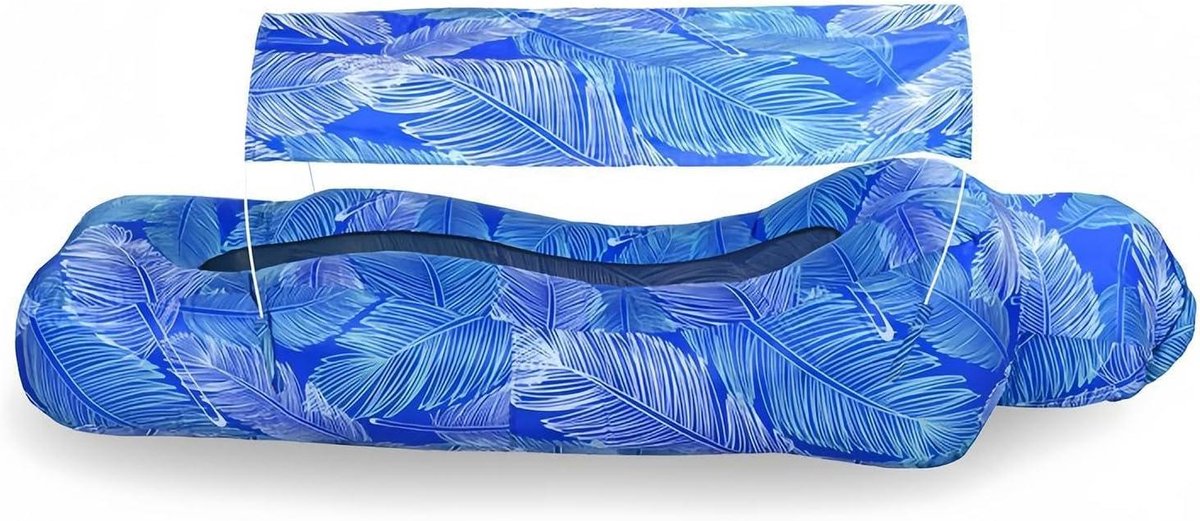 Opblaasbare Lounger - Luchtbank Zonnescherm - Buiten Ontspannen - Moeiteloos Opblazen - 190x75 cm - Blauw