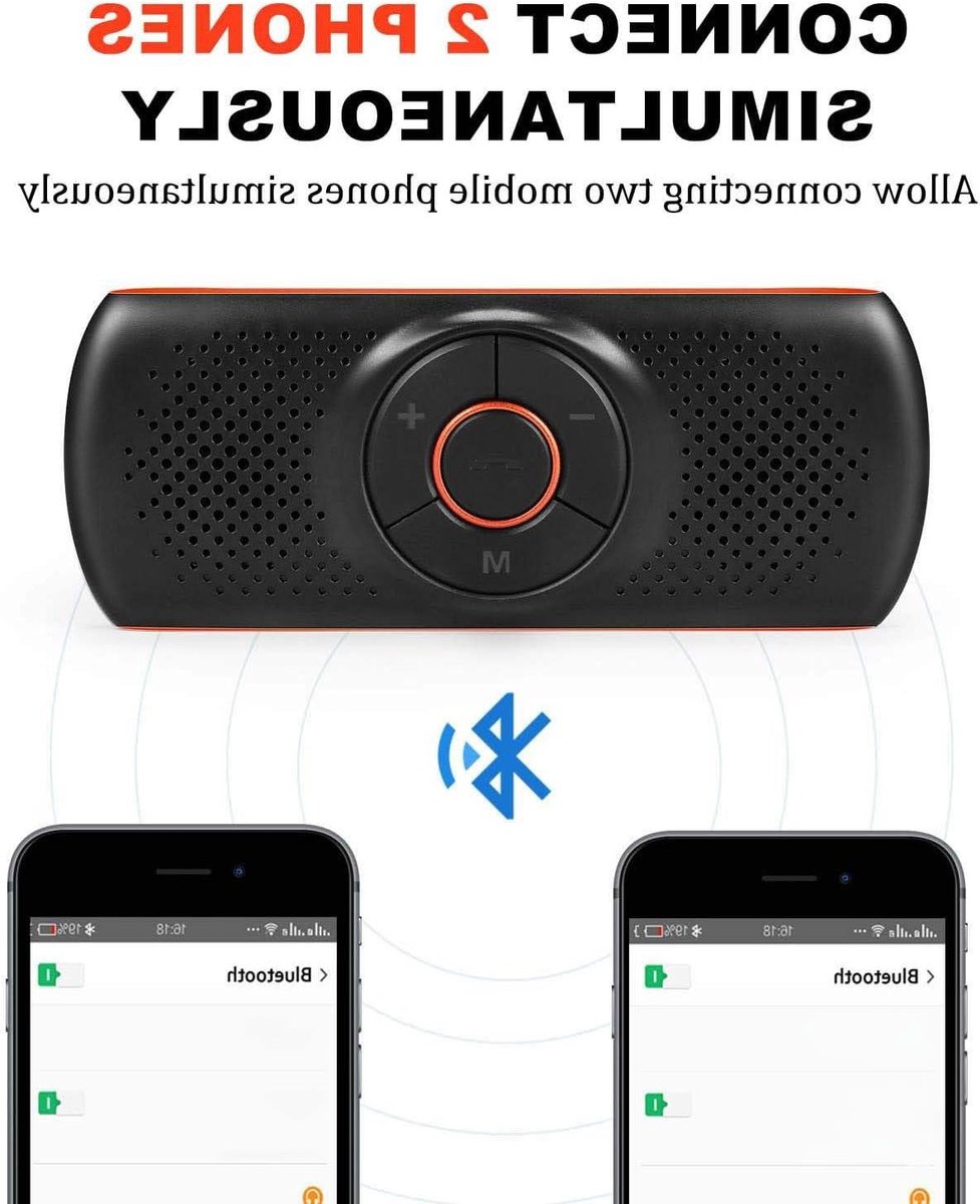 Draadloze Autoluidspreker - Carkit Telefoon - Veilig Bellen - Ruisonderdrukking Technologie - 13.6 cm - Zwart