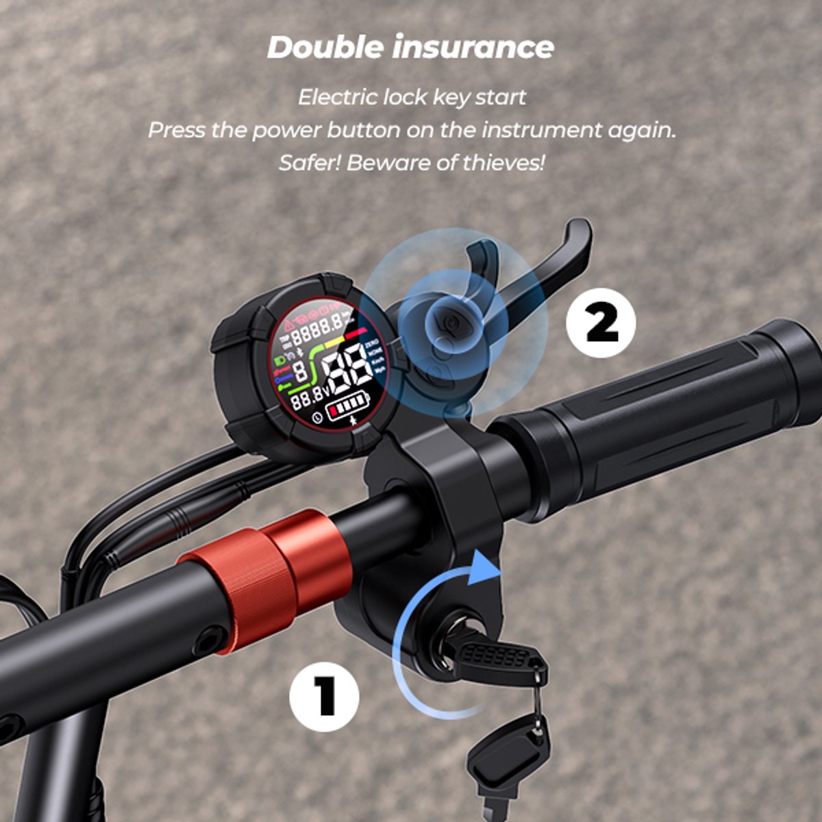 iScooter iX5S Elektrische scooter - 11-inch all-terrein luchtbanden - 60km actieradius - Maximaal laadvermogen 150 kg - Maximumsnelheid 25 km/u - zwart – foto 6