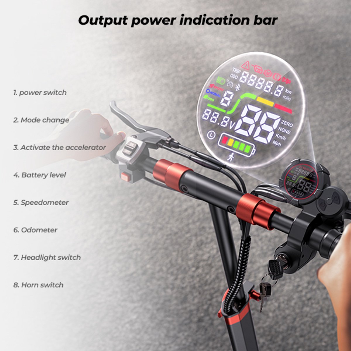 iScooter iX5S Elektrische scooter - 11-inch all-terrein luchtbanden - 60km actieradius - Maximaal laadvermogen 150 kg - Maximumsnelheid 25 km/u - zwart – foto 5