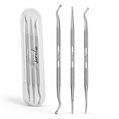 Sorelia Pedicureset - 3-Delig - Nagellifter Voor Ingegroeide Teennagel - Nagelheffer - Pedicure - Dubbelzijdig 2 mm Lepeltjes - Pedicure Excavator - Teennagel Corrector - Ingegroeide nagel