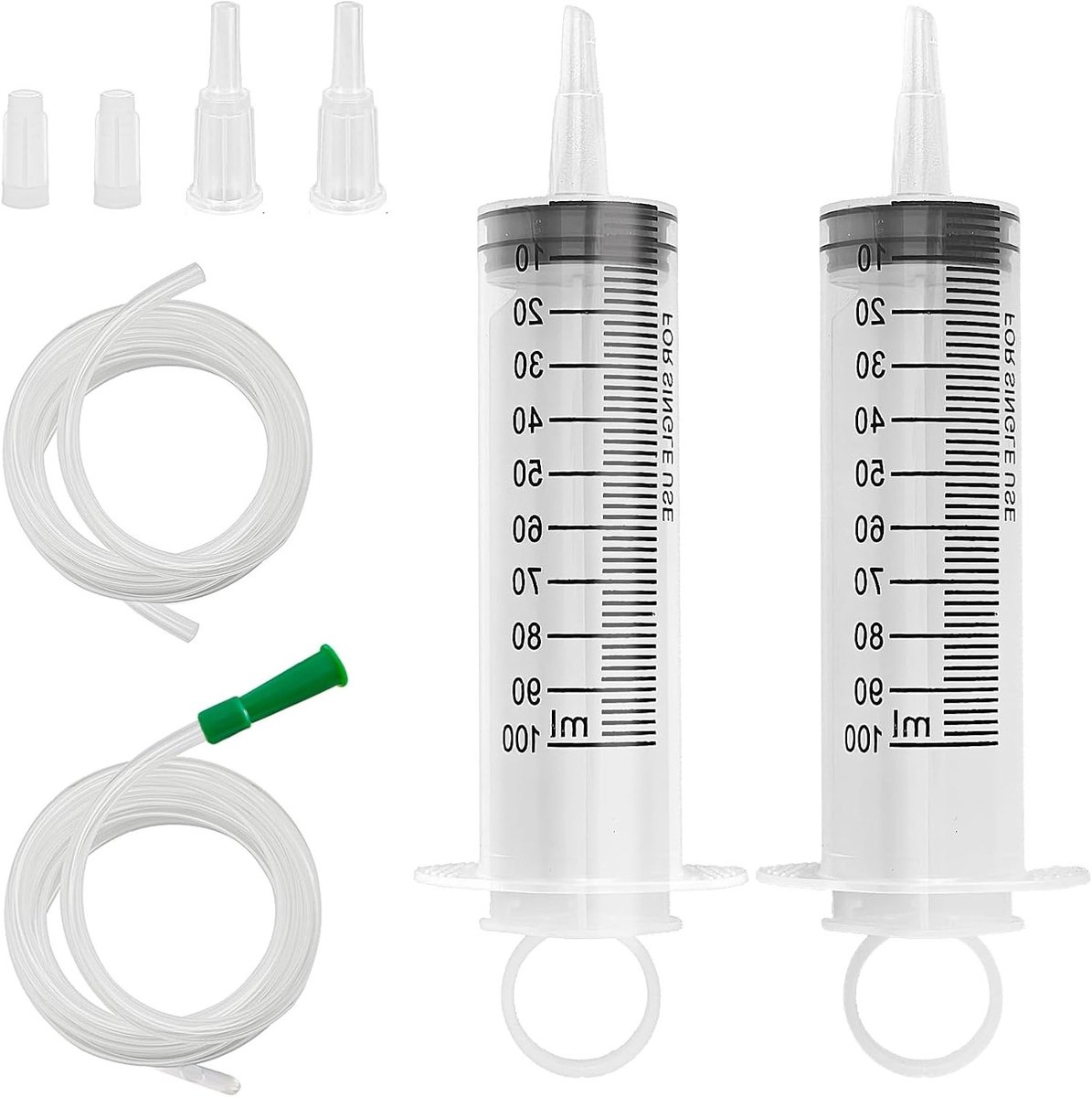 Grote 100ml Plastic Spuit met 1m Slang, Herbruikbare Spuit zonder Naald voor Laboratorium, Voedsel en Vloeistoffen