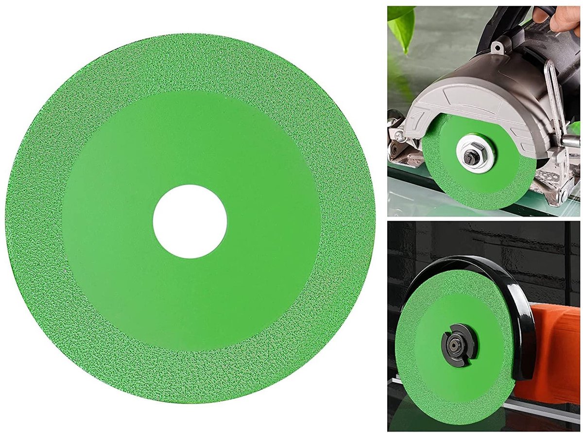 Diamant slijpschijf voor glas en tegels, 115 mm, geschikt voor porselein, graniet en jade