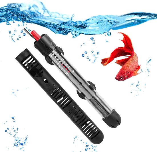 Aquarium Verwarmingselement 100W met Verstelbare Temperatuur, Waterdichte Thermostaat en Zuignappen voor Tot 120L Aquariums