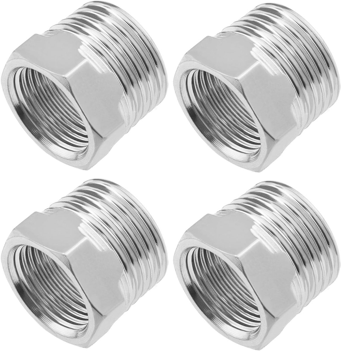Set van 4 stuks 1/2 inch mannelijke naar 3/8 inch vrouwelijke connectoren voor waterleidingen, radiatoren en waterreservoirs, geschikt voor sanitair en leidingen
