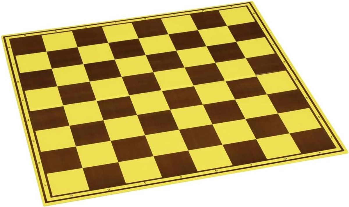 Schaakbord Vouwbaar - Spelborden Strategie - Toernooi Spelen - Duurzame Karton - 55mm Veld - Geelbruin