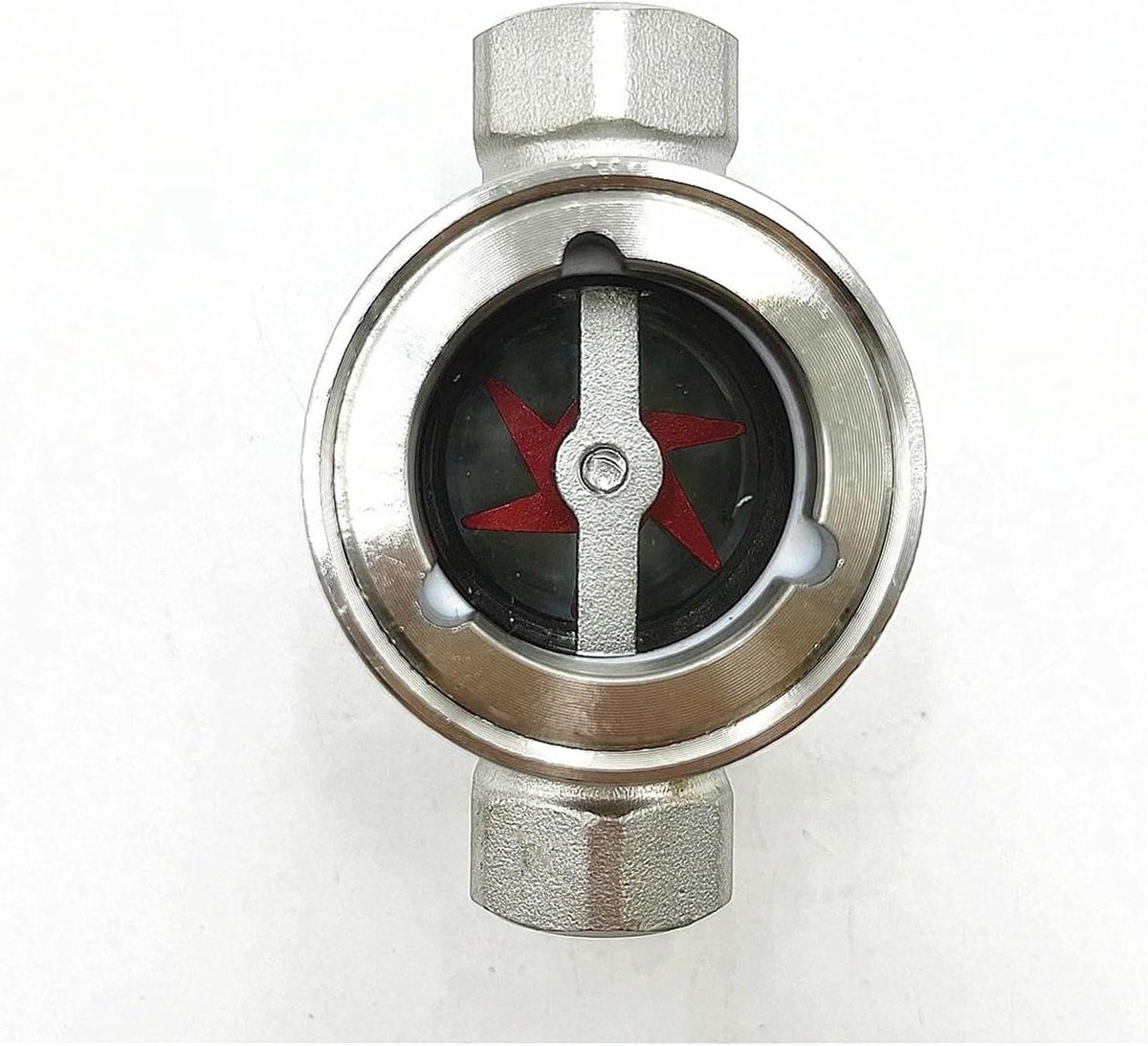 Kijkglas Stroomindicator - Vloeistofmeter - Leidingwater Controleren - Roestvrij Staal 316 - 3/4 Inch - Zilver