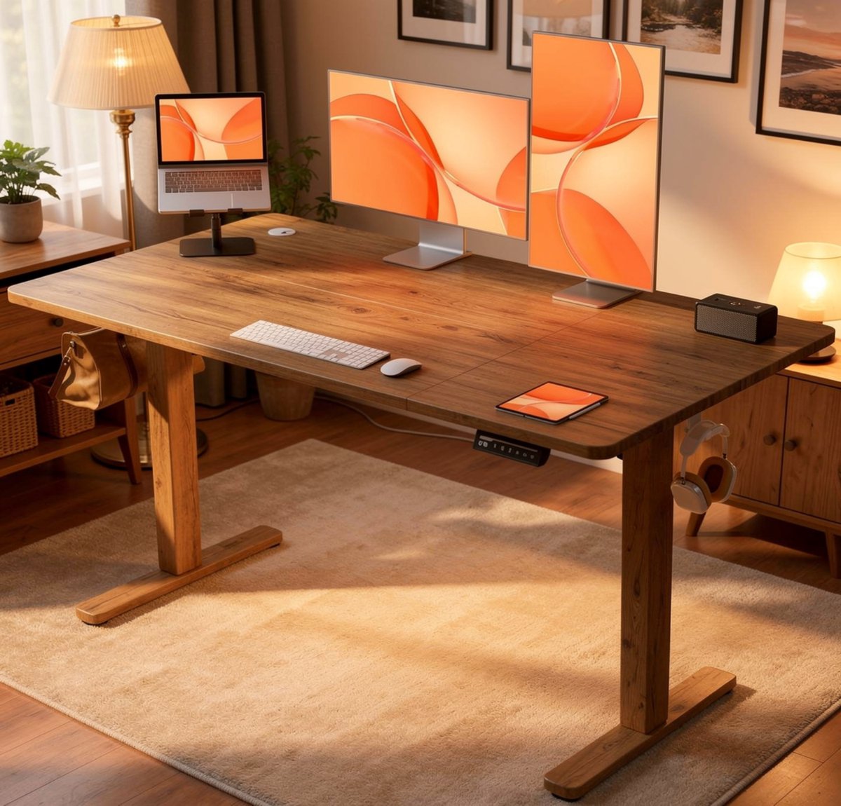 Elektrisch Zit-Sta Bureau 140x70 cm Wit – NoviHomeStore In Hoogte Verstelbaar 72-118 cm met 4 Memory Functies – Ergonomische Gamingtafel 80 kg Draagkracht – NoviHomeStore