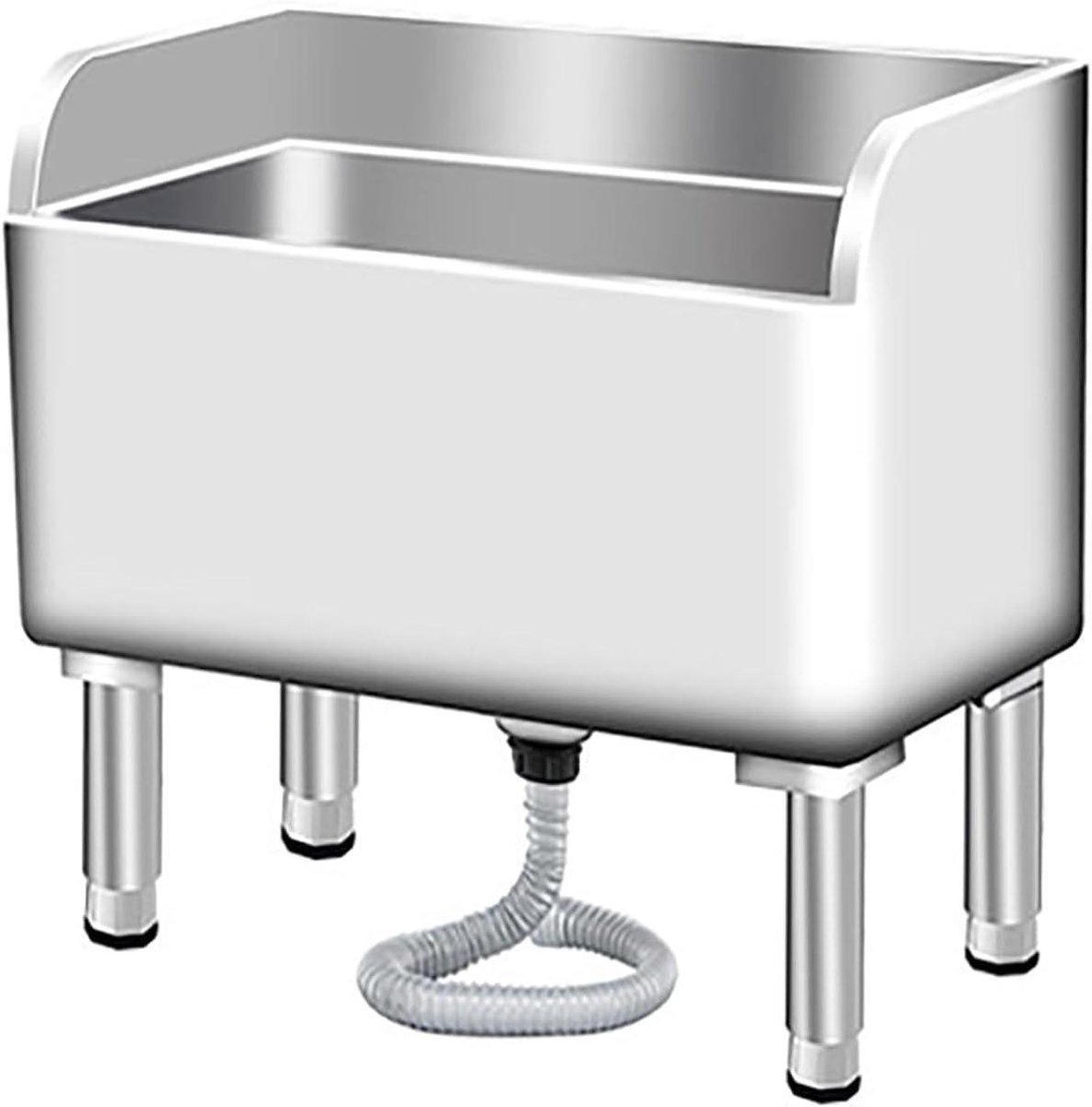 Vloer Mop Spoelbak - Industriële Wasbak - Efficiënt Reinigen - Roestvrij Staal 304 - 45x41x55cm - Zilver