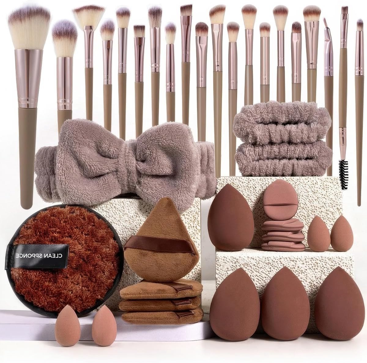 Professionele Make-up Borstelset van 40 Stuks, Ideaal voor Foundation, Blenden en Make-up Applicators