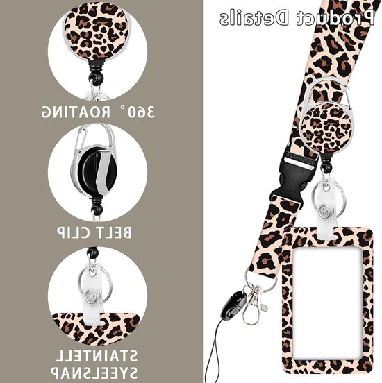 ID-kaarthoes met lanyard en intrekbare badgereel, ideaal voor sleutels, identiteitskaart en mobiel gebruik in kantoor en dagelijks leven — afbeelding 2