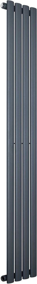 Ovale Design Radiator - Paneel Verwarming - Centrale Verwarming - Drielaagse Poedercoating - 1600 mm x 240 mm - Antraciet Grijs