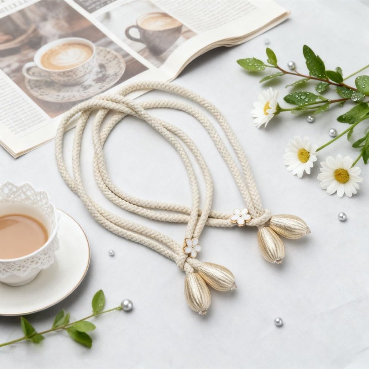 Verstelbare Gordijnhouders Set van 4, Bohemian Decoratie voor Raam, Elegante en Functionele Gordijnaccessoires voor Woonkamer, Slaapkamer en Kantoor