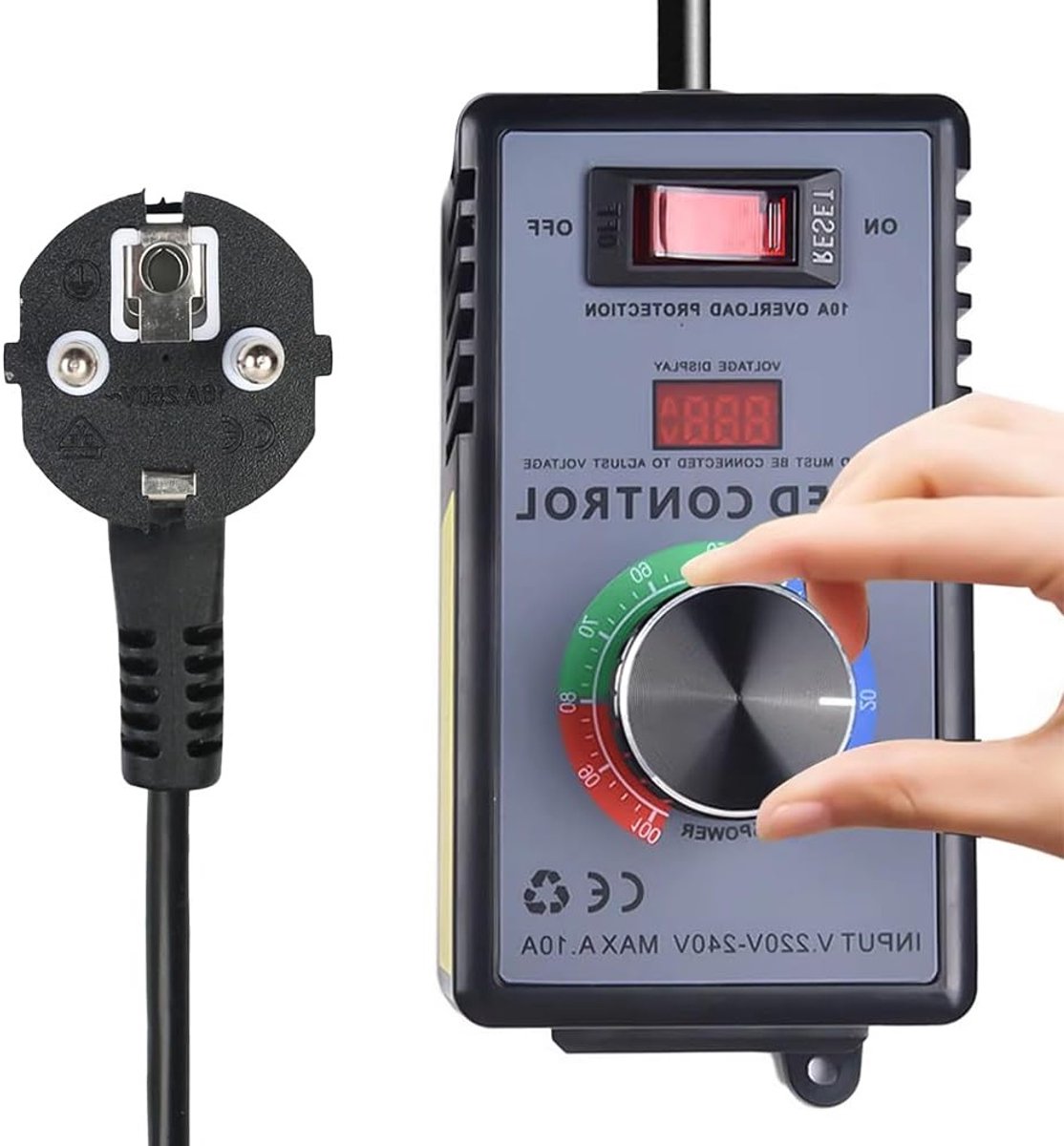 Stapsgewijze Spanningsregelaar voor Motoren tot 4000 W, 15 A, Perfect voor Ventilatoren, Hoekslijpers en Boormachines