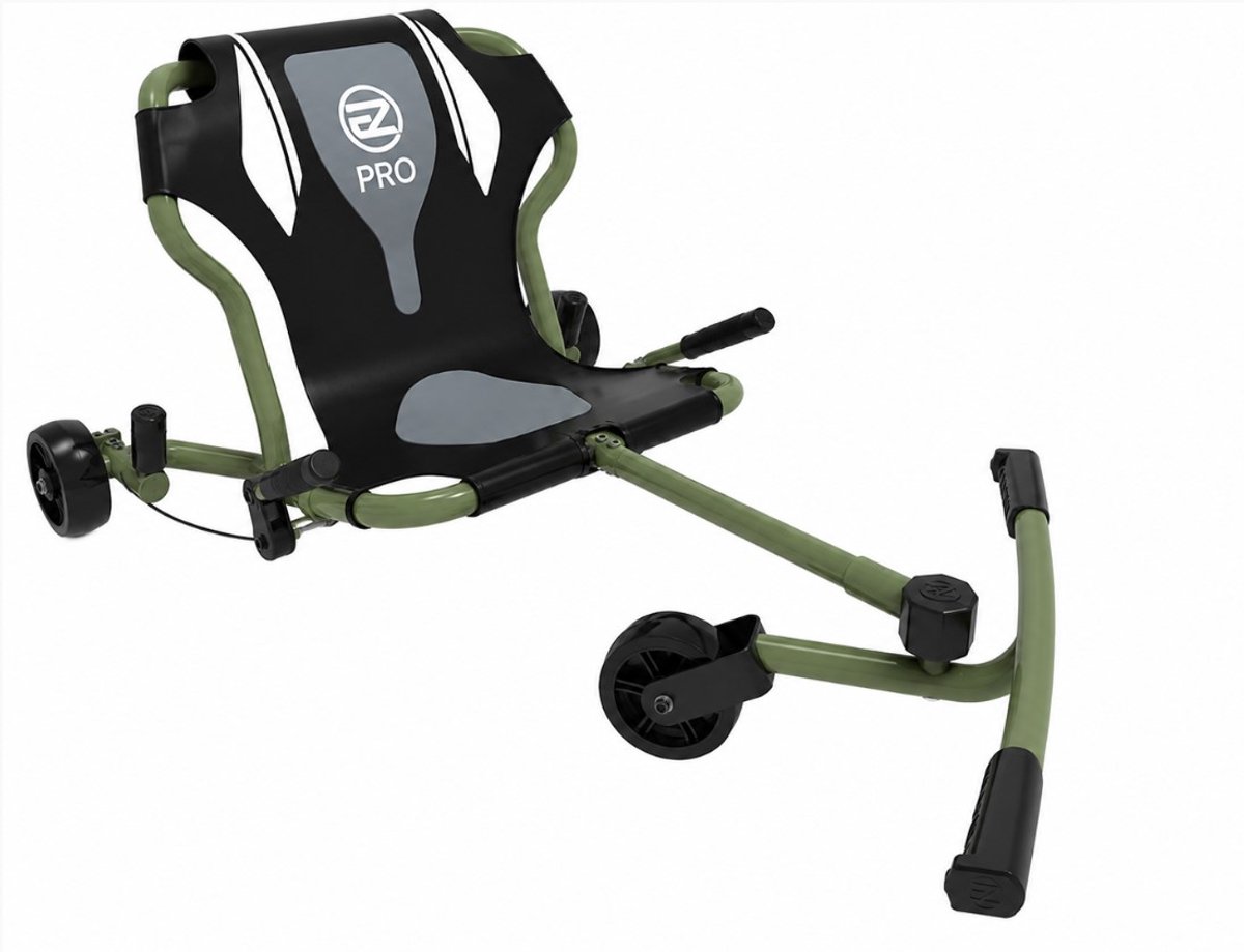EzyRoller Pro X skelter - Waveroller van 10 tot 17+ jaar - Vanaf 135 cm en tot 80 kg - Verstelbare driewieler - Khaki