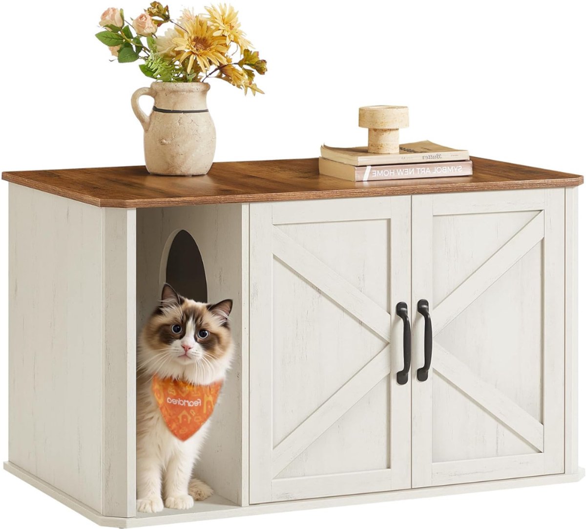 Kattenbak Kast - Kattenhuis met Deuren - Katten Meubel Ombouw - Kattenkast
