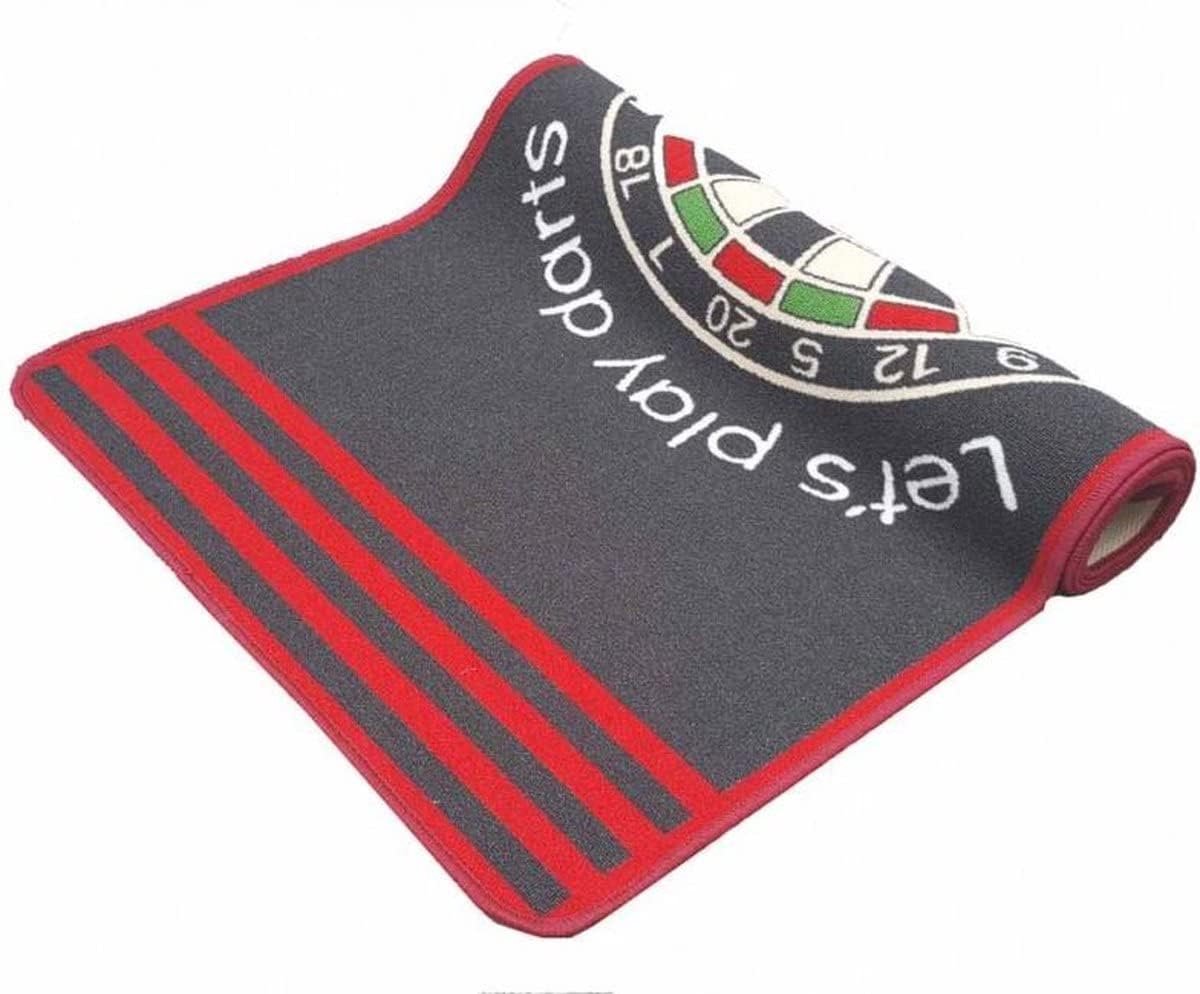 Dartmat XL 300 x 80 cm - Anthraciet Rood - Duurzaam tapijt - Ideaal voor dartcentra - ShopVlot