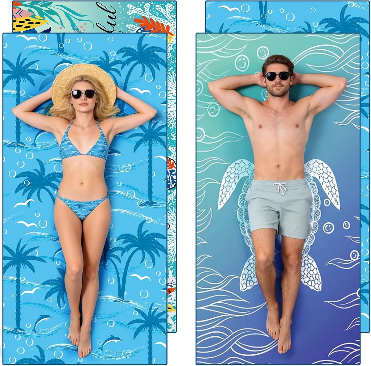 Strandhanddoek groot - zachte stof - sneldrogend - ideaal voor op het strand - ShopVlot