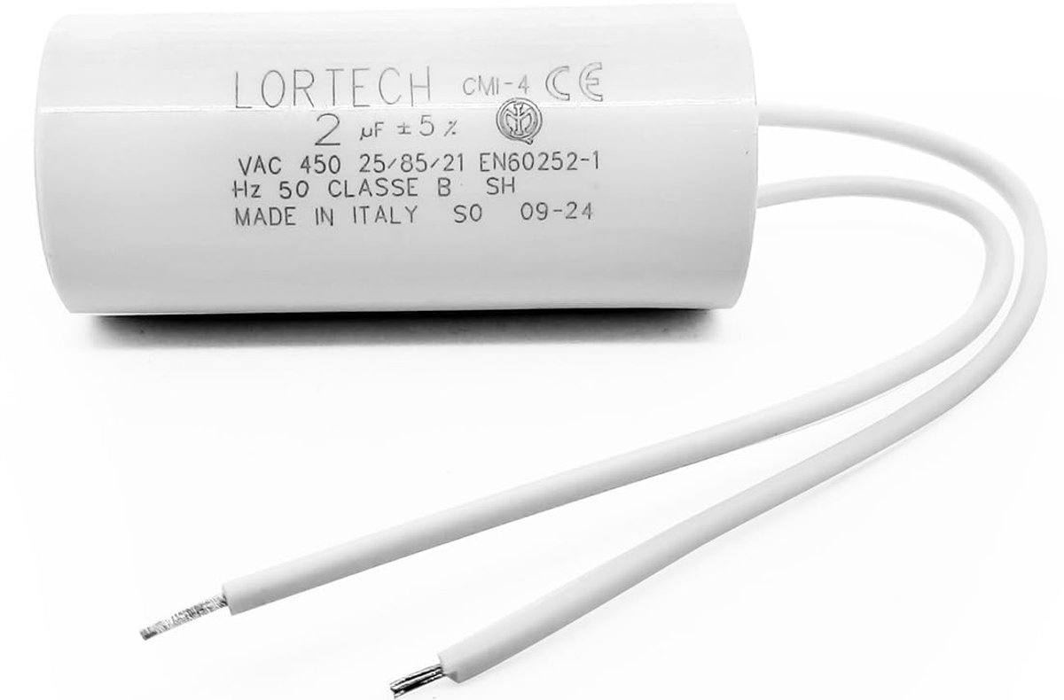 Motorcapacitor 2 µF - Ø 25 mm x 55 mm - 450V - Eenvoudige installatie - ShopVlot