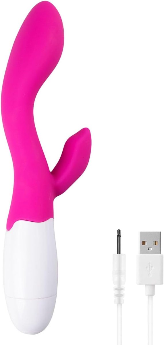 Vibrator dubbel stimulatie - oplaadbaar roze - 10 vibratiemodi - voor intens plezier - ShopVlot