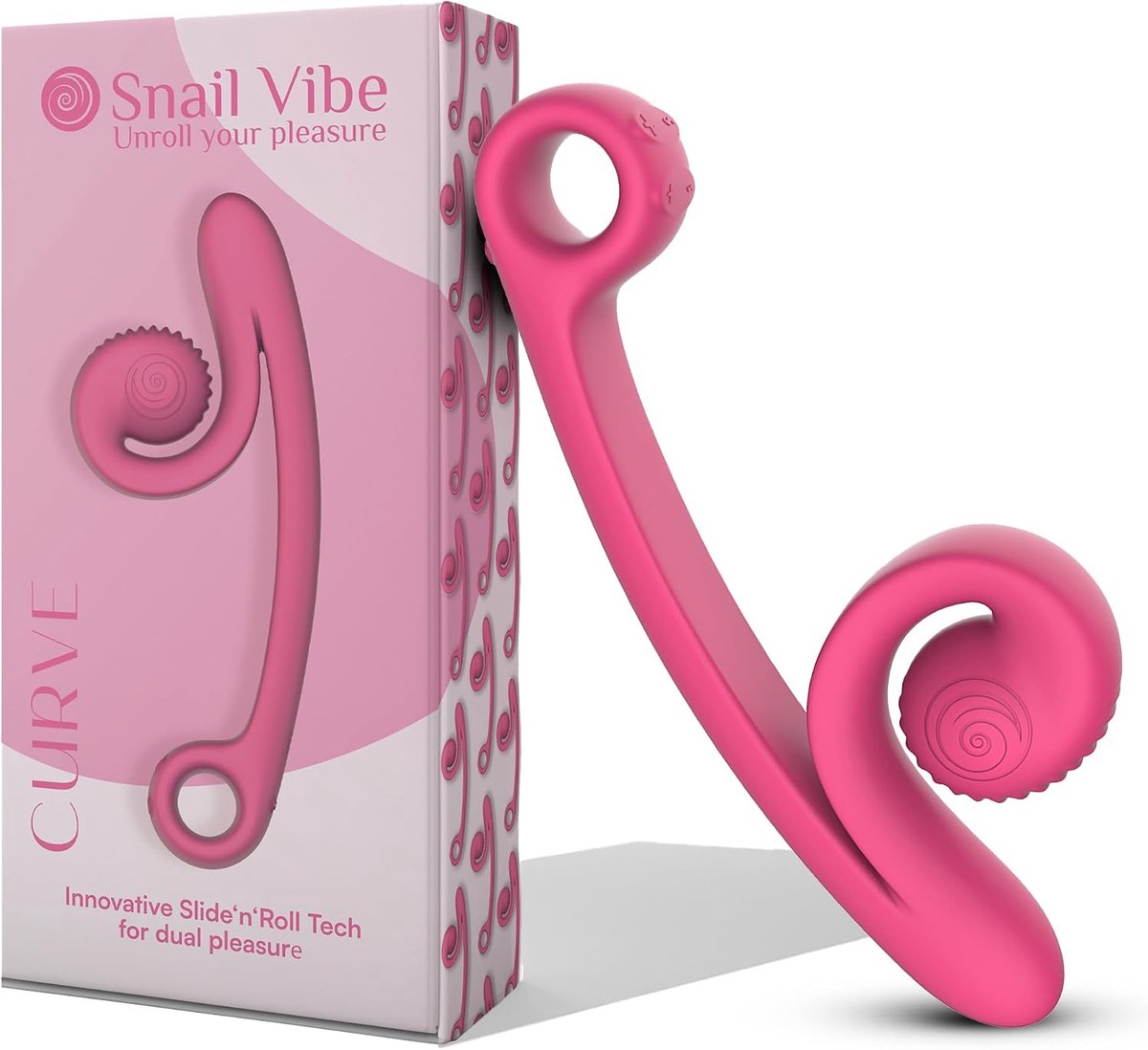 Vibrator Snail Vibe Curve 12cm - Roze - Dual effect - Voor dubbele stimulatie - ShopVlot