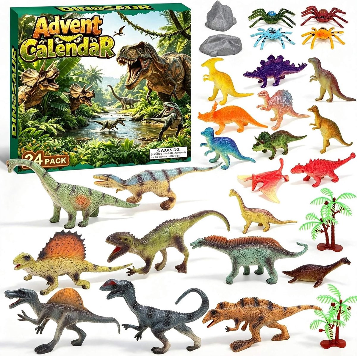 Dino Adventskalender 2026 - 24 Dinosaurussen - Speelgoed voor jongens en meisjes - Spannende verrassing elke dag - ShopVlot