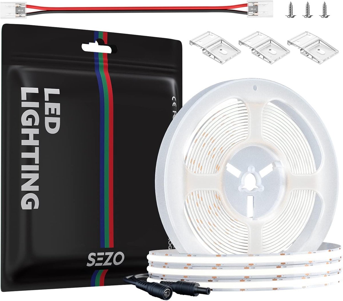LED Strip 12V 5m - Dimbaar Cool White - CRI90+ 6000K - Ideaal voor sfeerverlichting - ShopVlot