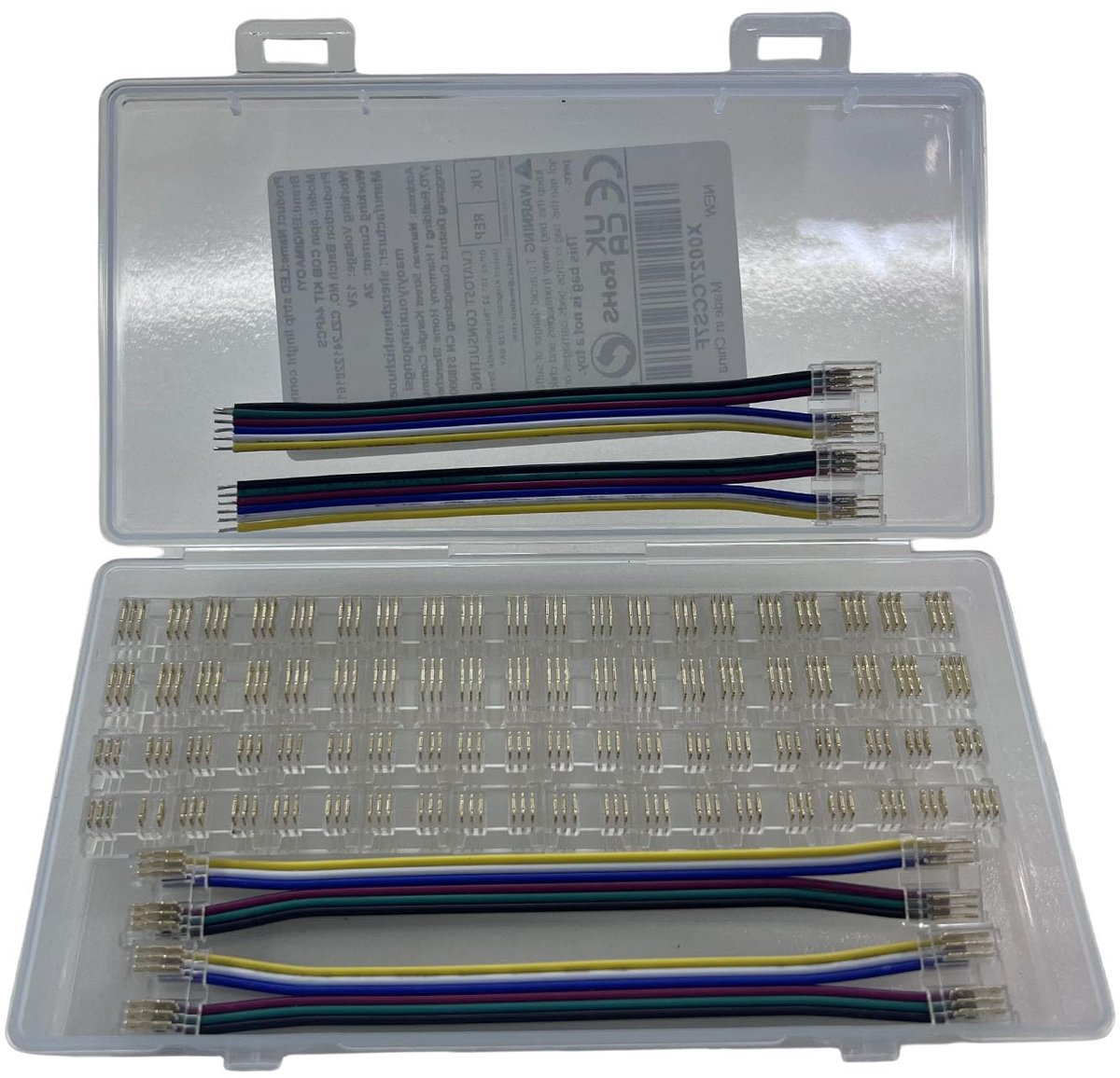 LED Strip Connector Kit 6 Pin - 44 Stuks 12mm - Transparant - Geschikt voor RGB CCT Strips - ShopVlot