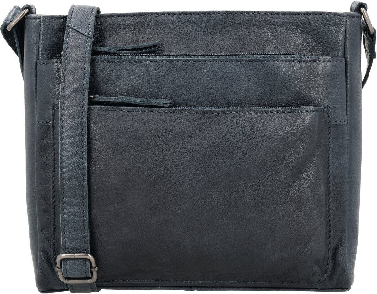 Beagles Maspalomas Crossbodytas - Leren Schoudertas - Damestas - Meerdere Ritsvakken - Telefoonvak - Verstelbare Schouderband - Leren Dames Tas - Blauw