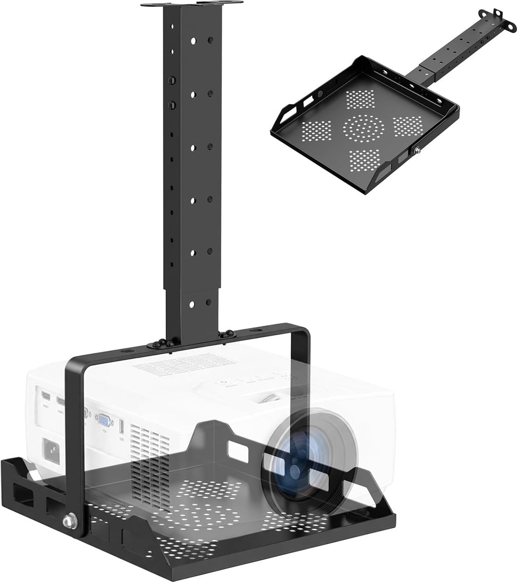 Projector plafondhouder 49-73 cm - hoogte verstelbaar - met kabelbeheer - ruimtebesparend voor thuisbioscoop - ShopVlot