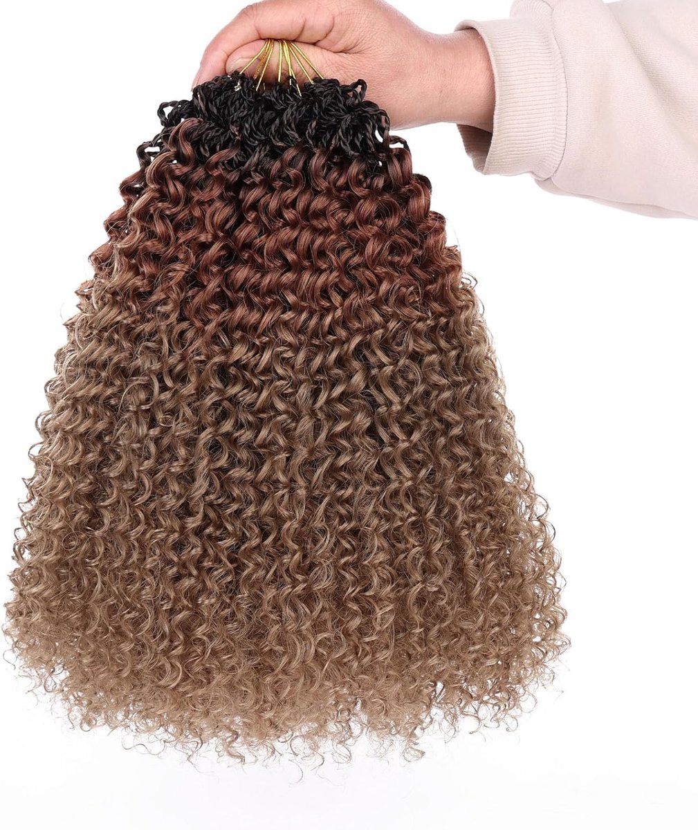 Micro Kinky Curly Haakjes 30.5cm - Umber Pre Gehaakte Krullen - Zacht en Comfortabel - Perfect voor Zwart Vrouwen - ShopVlot
