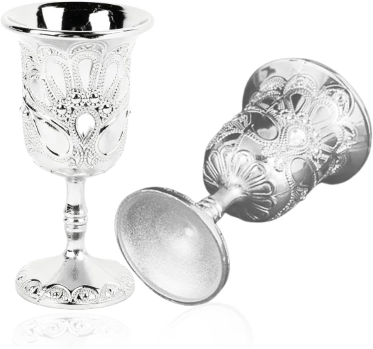 Martini glazen set van 2 - 30 ml - retro metalen cups - ideale cocktail glazen voor feesten - ShopVlot