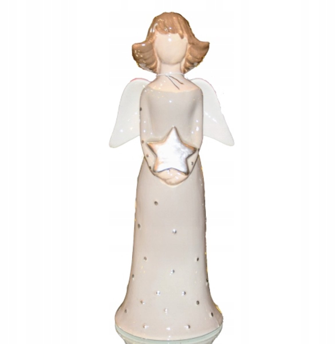 XR Brands (all) Grijze Engel met Ster Decoratief Beeldje - 20 cm Grijs