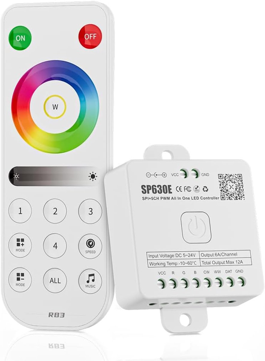 LED controller 12-in-1 Bluetooth - Draadloze bediening - Geschikt voor RGB en RGBW - Perfect voor sfeerverlichting - ShopVlot