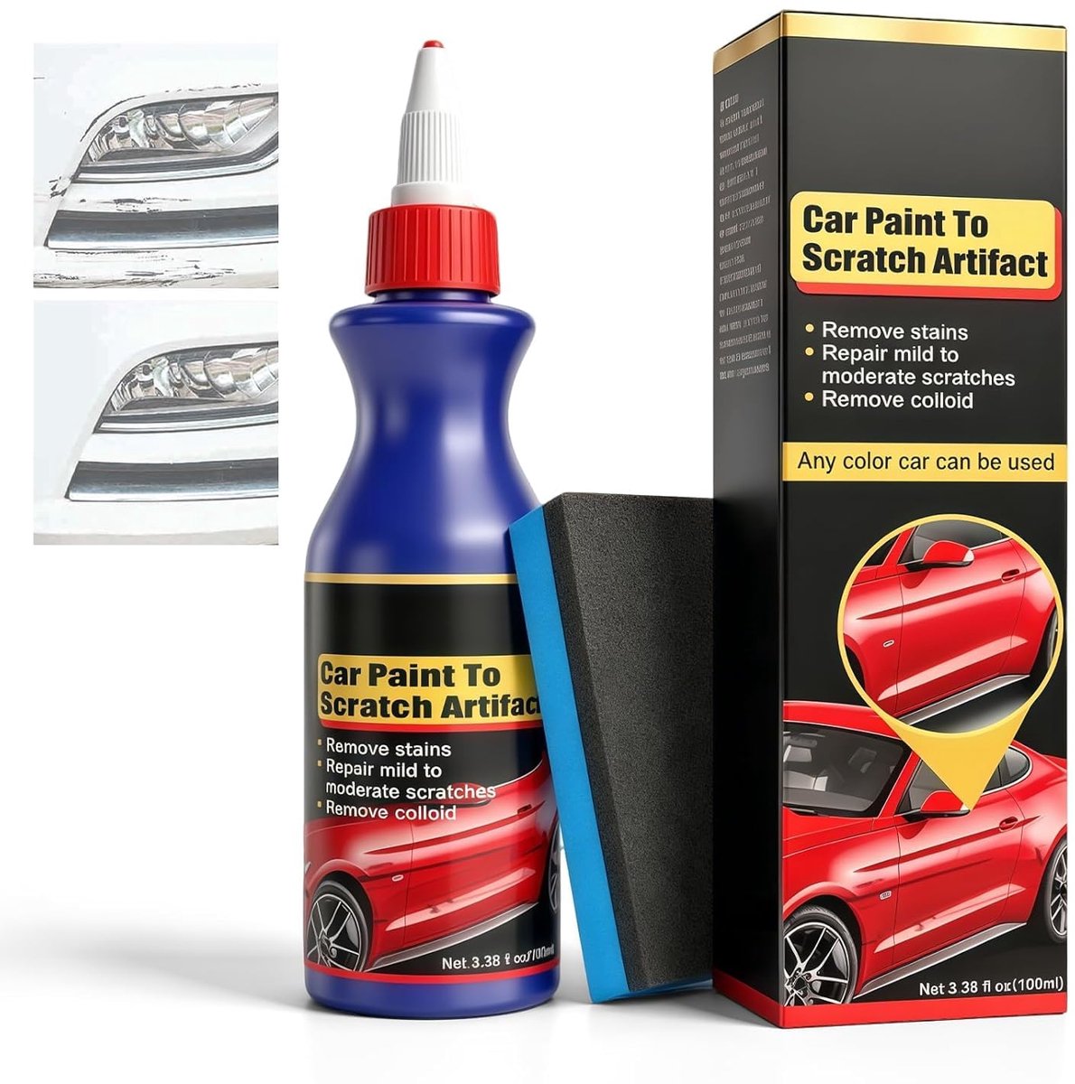 Krasverwijderaar Auto Set - 2-in-1 Reparatie en Glansherstel - 100 ml - Voor Lichte Krassen op Lak - ShopVlot
