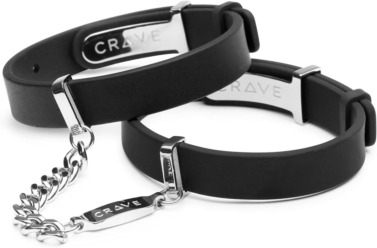 Cuffs - Zwart en Zilver - Siliconen en RVS - Licht verbruik - ShopVlot