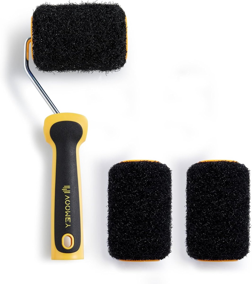 Gipsplaten roller set 10 cm - 3 stuks met verfroller frame - textuurborstel - ideaal voor wand en plafond - ShopVlot