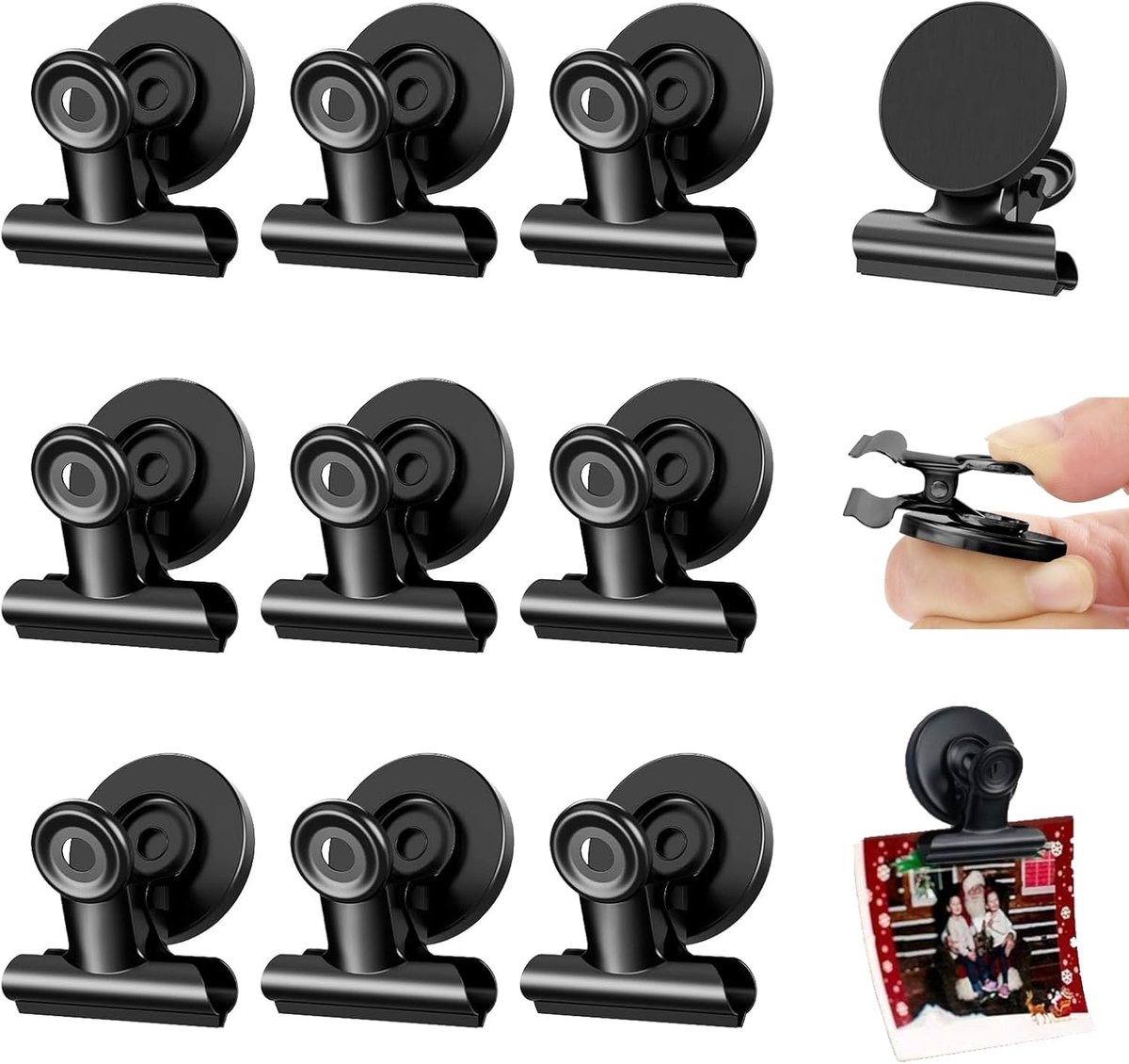 Magnetische clips voor koelkast - pack van 12 - sterke magneten - ideaal voor foto's en notities - ShopVlot