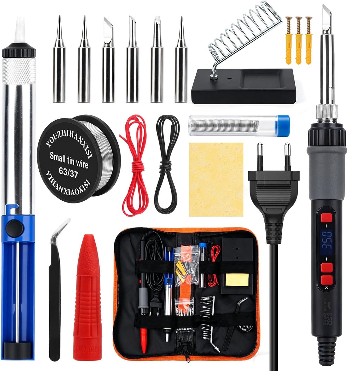 Soldeerboutset - temperatuur instelbaar 180-500 °C - LCD-display - perfect voor huishoudelijke reparaties - ShopVlot