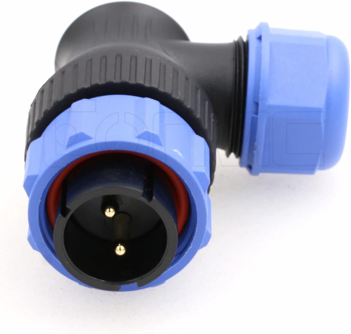 Aviation connector 2 pin - rechtse hoek - IP68 waterdicht - ideaal voor zonnepanelen - ShopVlot