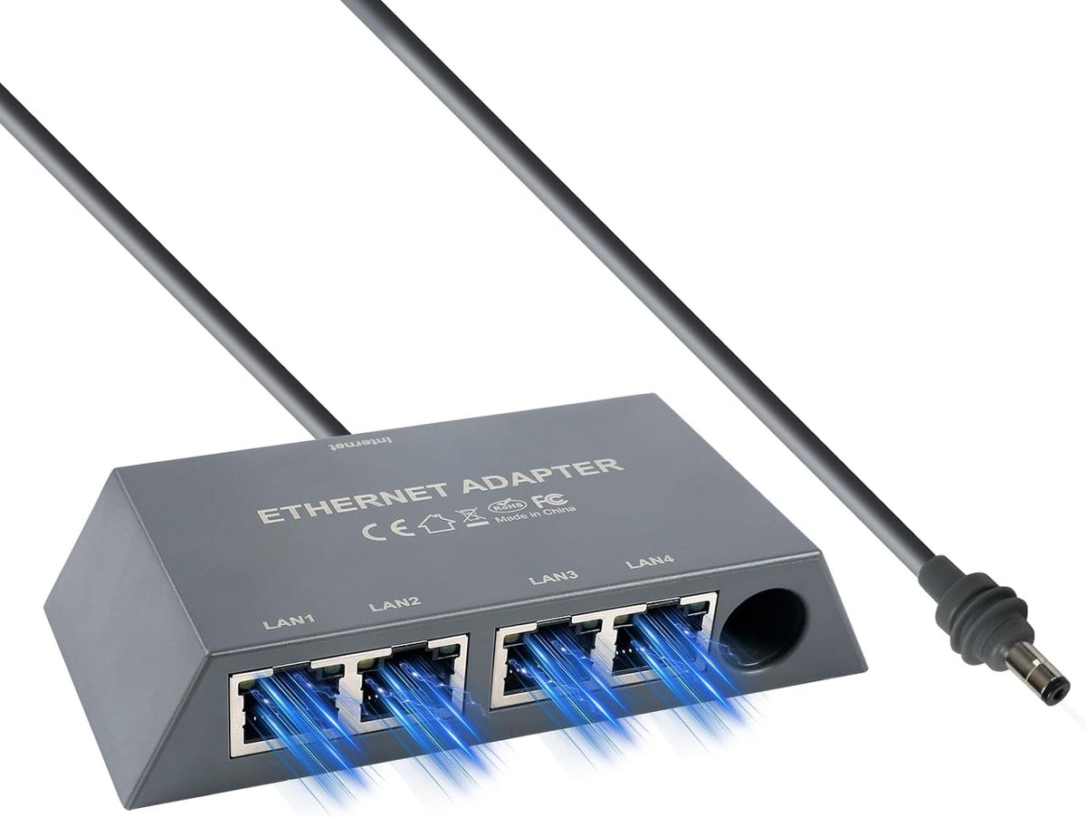 4-poorts Ethernet adapter - RJ45 adapter voor Starlink Gen 3/Mini - tot 1Gbps - ideaal voor streaming - ShopVlot
