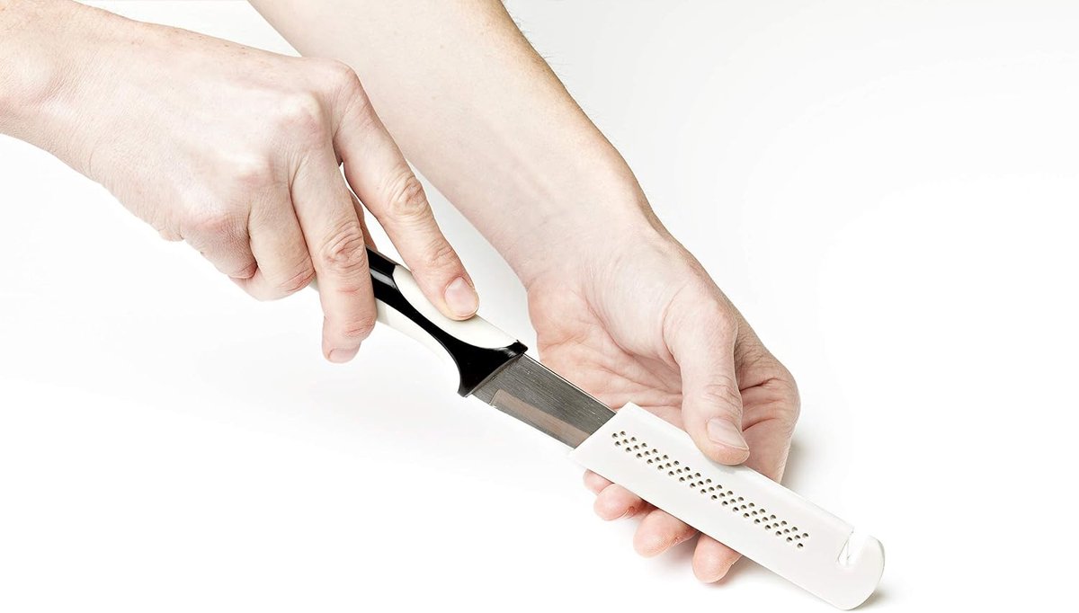 Koksmes 9 cm - RVS - Met beschermhoes - Ideaal voor groenten en fruit - ShopVlot