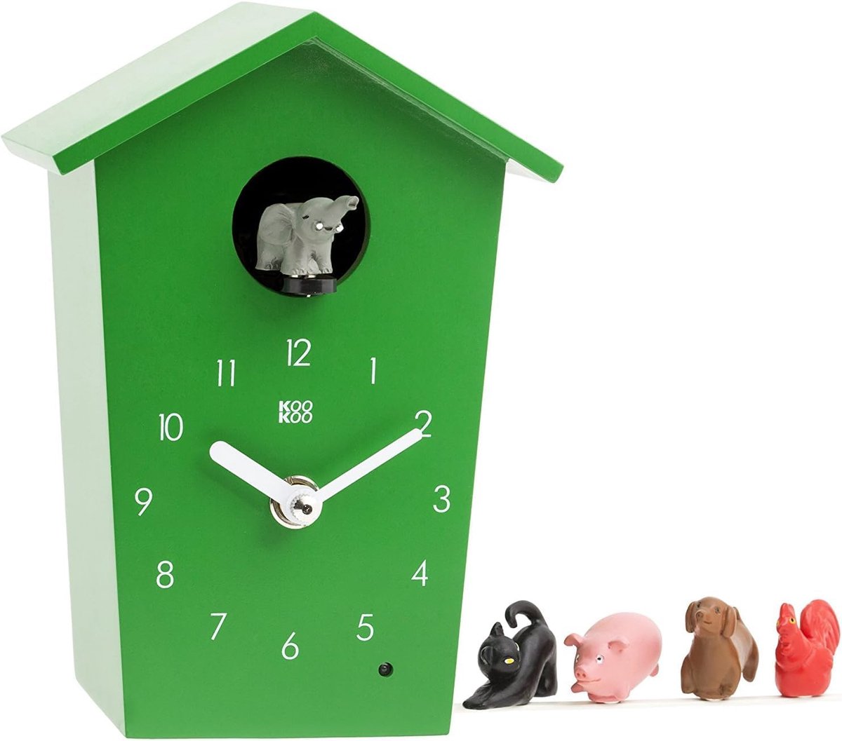 Kookoo Kookklok - Modern klein ontwerp - 5 boerderij dieren - Geluidsopnames uit de natuur - ShopVlot