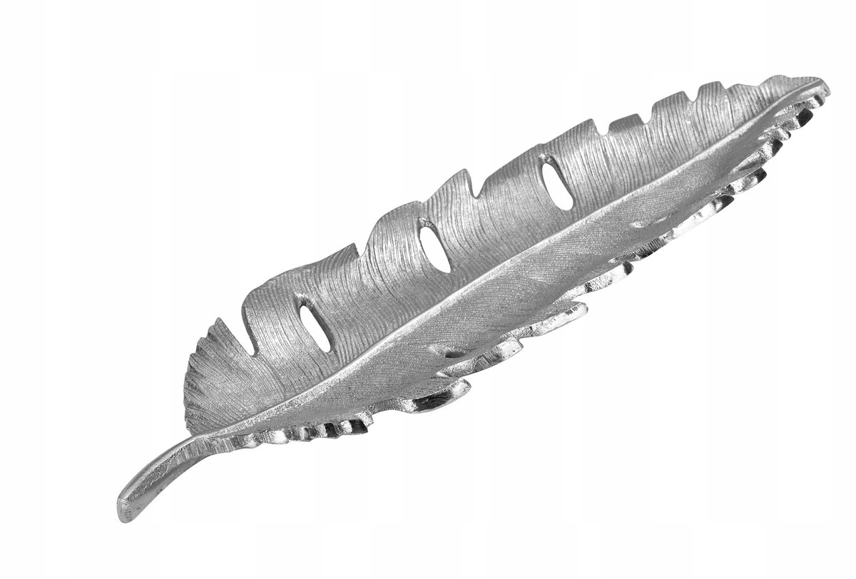 Zilverkleurige Metalen Blad Patera 49 cm