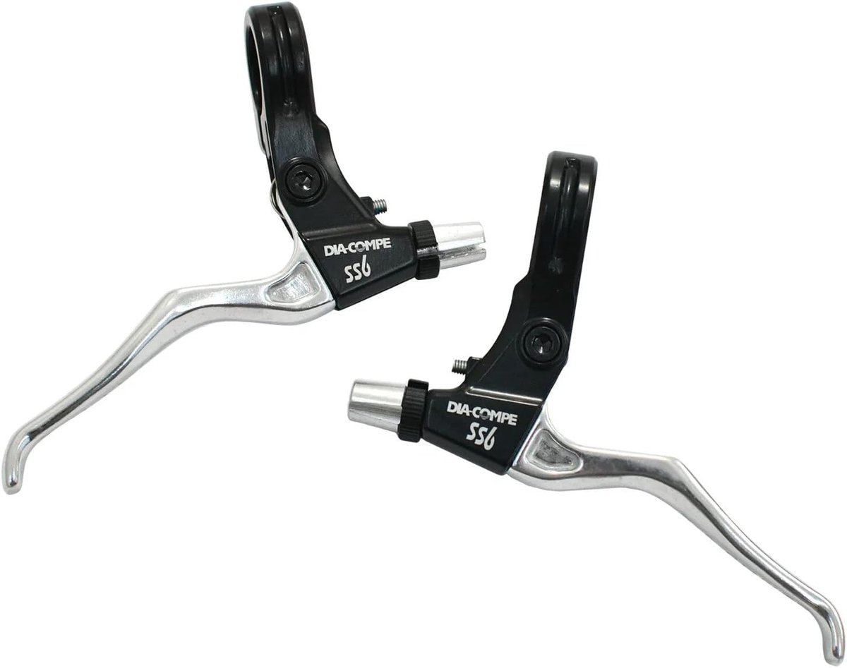 MTB remhendel set - 2 mm bereik aanpassing - zwart en zilver - geschikt voor old school fietsen - ShopVlot