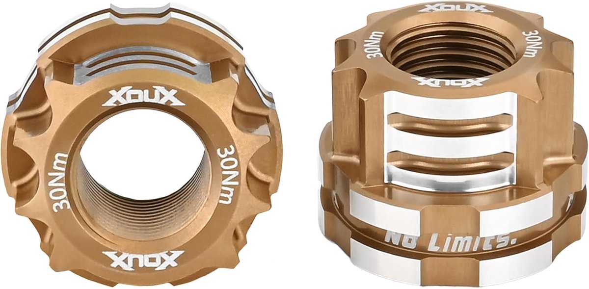 BMX asmoeren 10mm - goud - CNC gefreesd - perfect voor achterasbeveiliging - ShopVlot