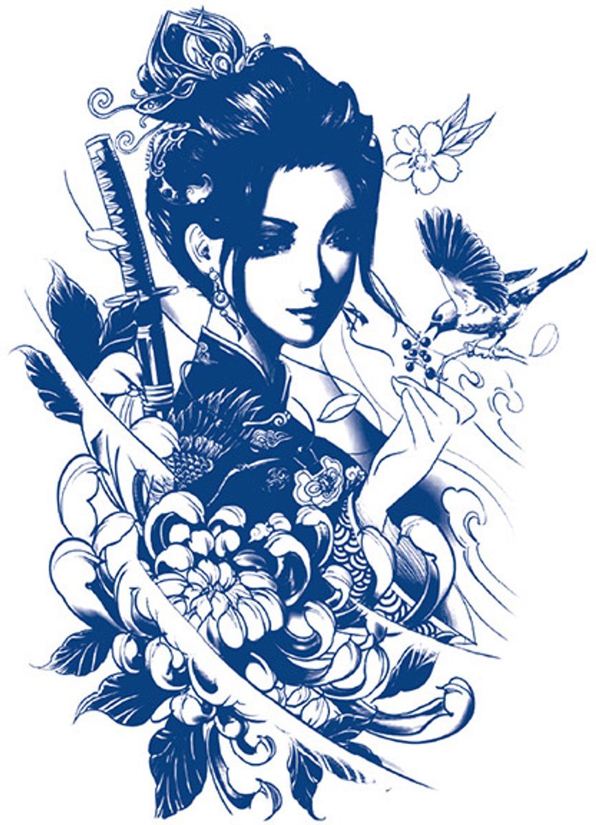 Tijdelijke tattoo Bloemen oosters 2 weken
