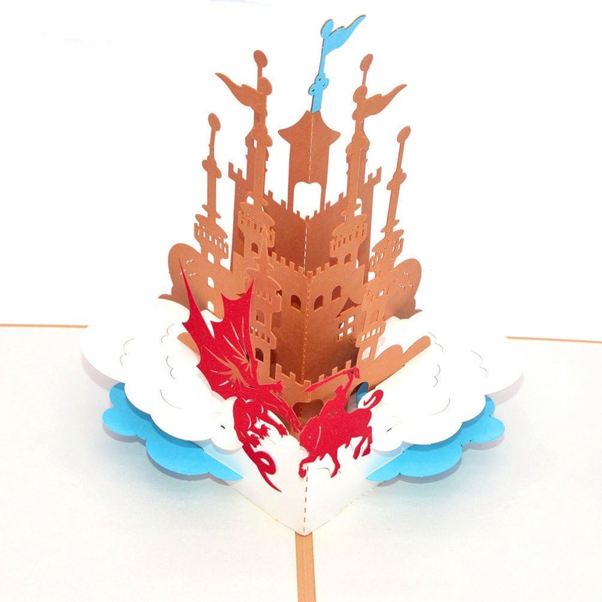 3D Pop Up Wenskaarten Kasteel van de Ridders - Handgemaakt - Leeg van binnen - Perfect voor verjaardagskaarten - ShopVlot