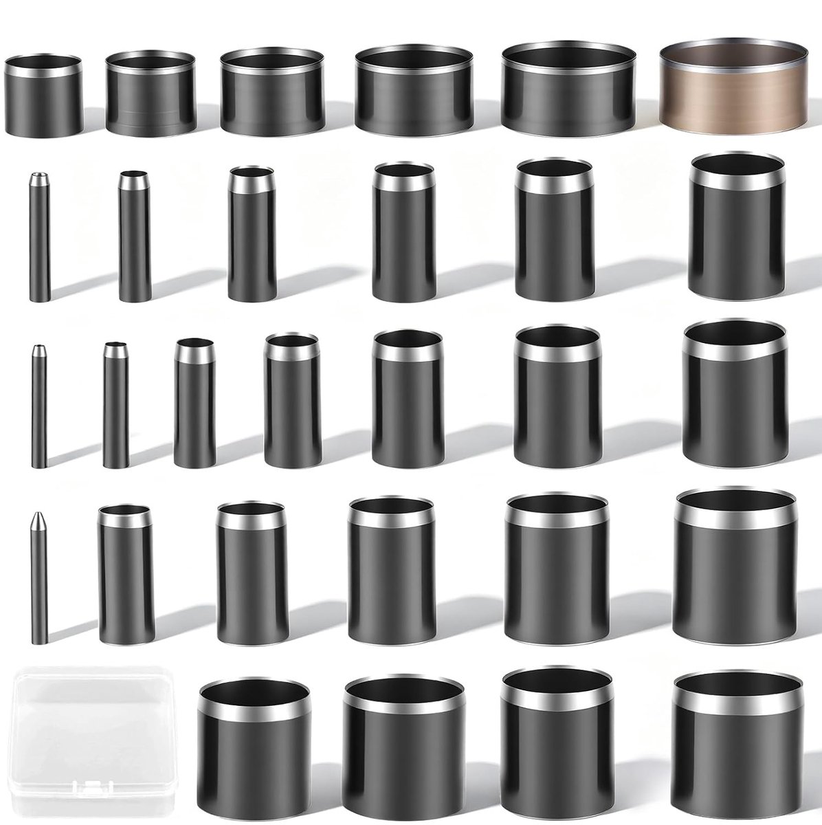 Holle pons set leer 30 stuks - koolstofstaal - ronde perforator - ideaal voor leerbewerking - ShopVlot